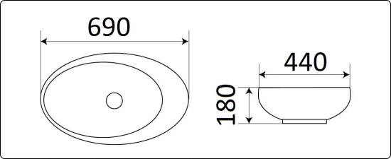 Накладная раковина CeramaLux 78456