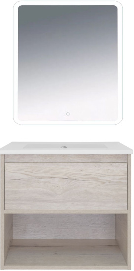 Тумба с раковиной Misty Дунай 60 дуб белый