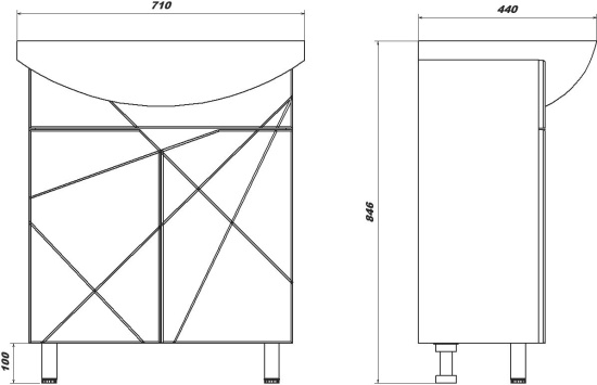 Мебель для ванной Sanstar Практик Каскад 70