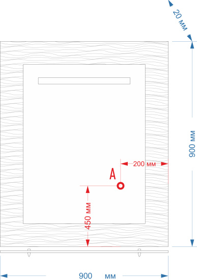 Зеркало Misty Вегас 90 с полочкой и светильником