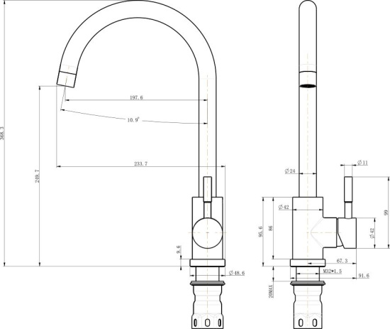 Смеситель для кухни Olive'S Balear 13435-1BLB