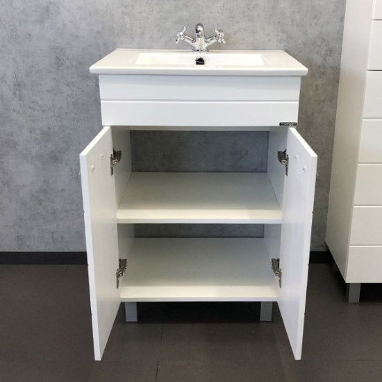 Тумба с раковиной Comforty Модена М 60, напольная, белая матовая