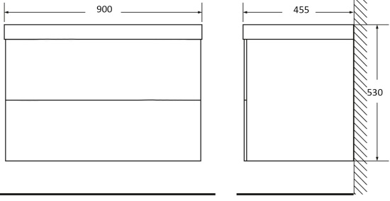 Тумба с раковиной BelBagno Albano 90 подвесная, robere nature grigio