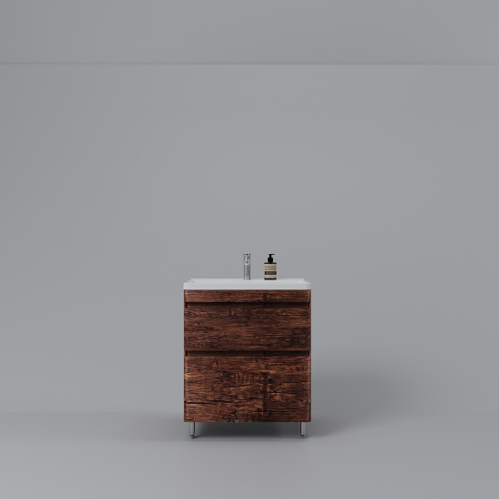 Тумба с раковиной Style Line Атлантика 70 Люкс старое дерево, Plus напольная