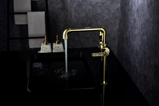 Смеситель для раковины Paulmark Loft Lo226006-G золото