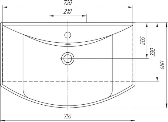 Тумба с раковиной Vigo Martina 75