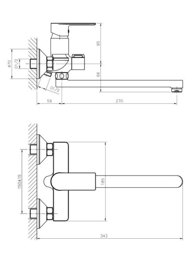 Смеситель для ванны Haiba HB505 HB22505