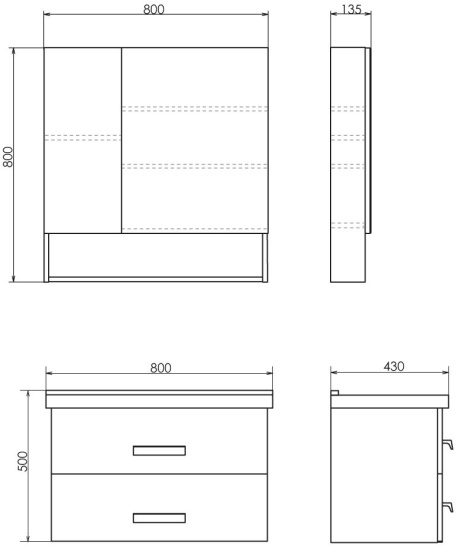 Мебель для ванной Comforty Парма 80