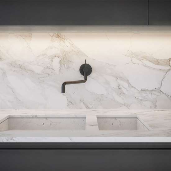 Смеситель для кухни Omnires Y Y1256BL с внутренней частью, черный