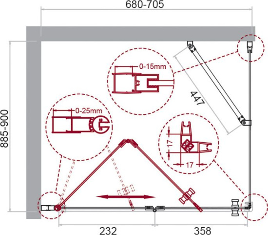 Душевой уголок BelBagno Albano ASH-1-70/90-C-Cr