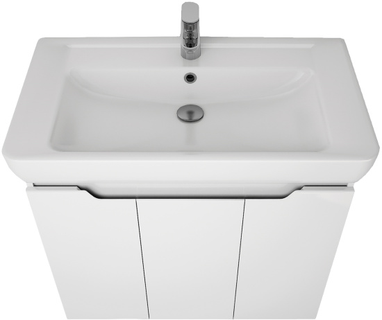 Тумба с раковиной Dreja Q Plus (D) 80 с опорами, белый глянец