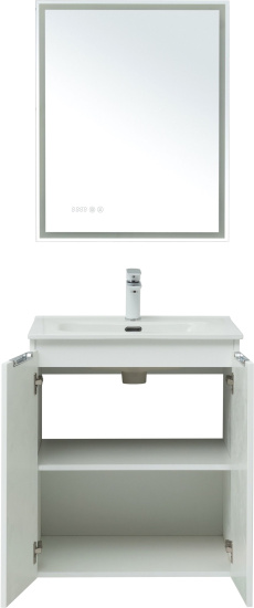 Мебель для ванной Aquanet Алвита new 60 подвесная, белая матовая, с дверками