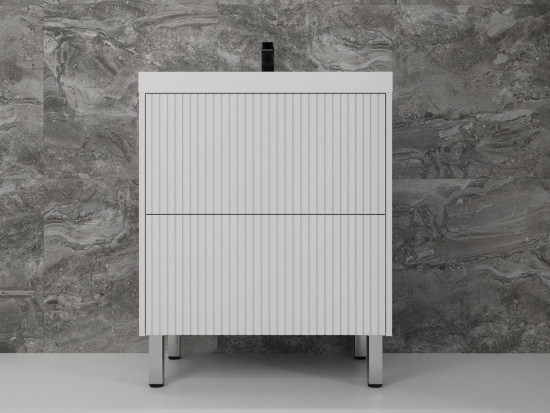 Тумба с раковиной Style Line Стокгольм 70 напольная, белый рифленый софт