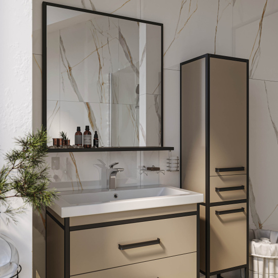 Зеркало Sanflor Норд 80 тауп, с полкой