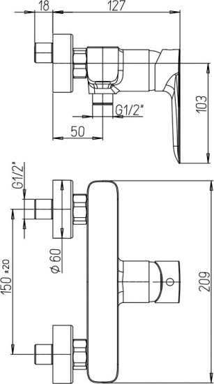 Смеситель для душа Paini Nove 09CR511