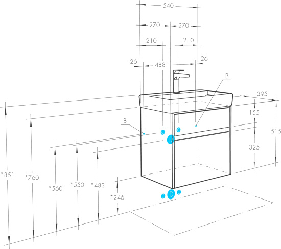 Мебель для ванной Aquaton Верди Pro 60 ясень фабрик