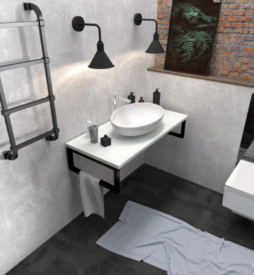 Столешница с раковиной 1MarKa Grunge Loft 90 бетон светлый