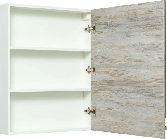 Мебель для ванной Runo Вудлайн 65, скандинавский дуб, раковина Caspia 60 Oval