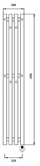 Полотенцесушитель электрический Secado Сандриго 4К 1000/210 R, черный матовый