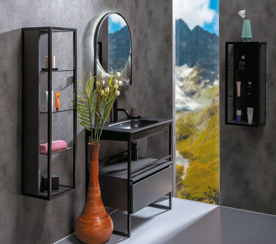 Мебель для ванной Armadi Art Loft 80 антрацит, напольная