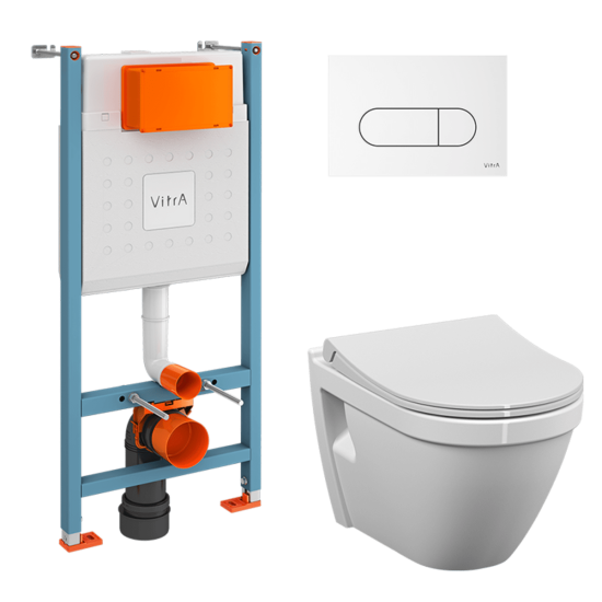 Инсталляция с унитазом VitrA S50 9003B003-7203 с белой кнопкой