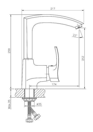 Смеситель для кухни Haiba HB4070