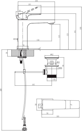 Смеситель для раковины Villeroy & Boch Architectura Square TVW12500100061
