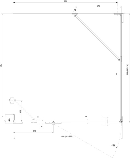 Душевой уголок Ravak BSDPS+B SET 100х80 L Transparent, профиль хром