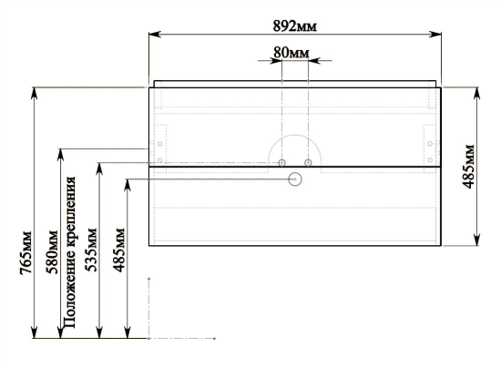 Тумба с раковиной Sanvit Тандем 90 белый глянец