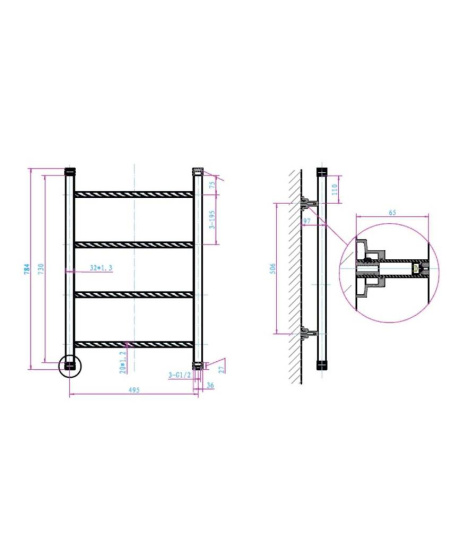 Полотенцесушитель водяной Boheme Provanse 706