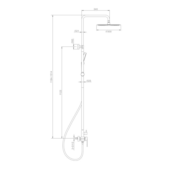 Душевая стойка Raglo R10.24.03 15 сатин золотой