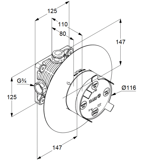 Душевая система Kludi Ameo 416400575 с внутренней частью