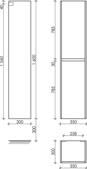 Шкаф-пенал Sancos Libra 35 дуб чарльстон, подвесной