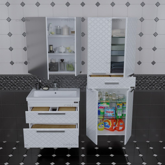 Мебель для ванной СанТа Калипсо Люкс 70 подвесная 2 ящика