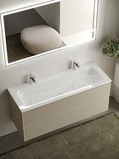 Тумба с раковиной Sancos Snob R 120 Beige Soft SNR120CE, подвесная