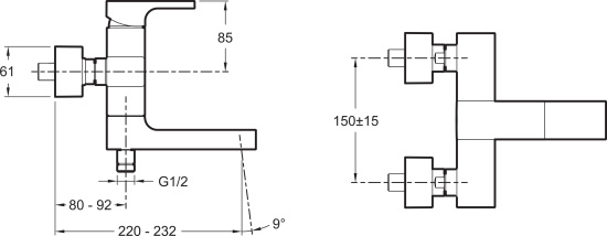 Смеситель для ванны Jacob Delafon Strayt E45370-CP