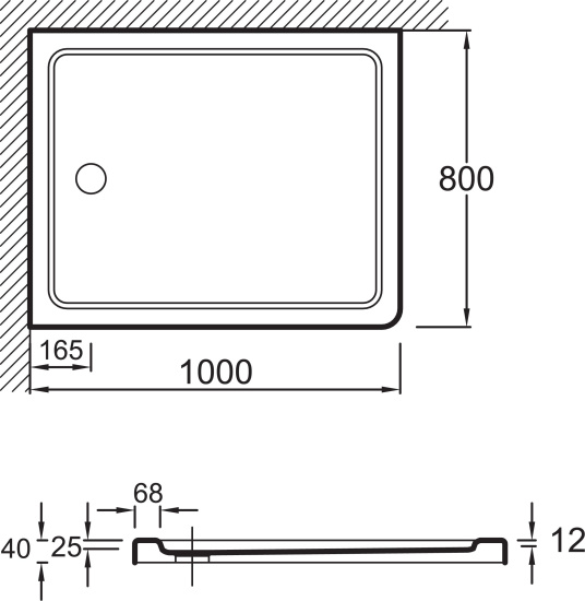 Поддон для душа Jacob Delafon Flight E62447 100х80 с сифоном