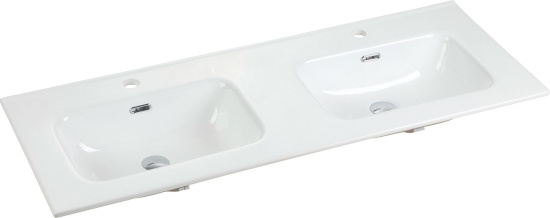 Тумба с раковиной Sancos Smart двойная 120 белый глянец
