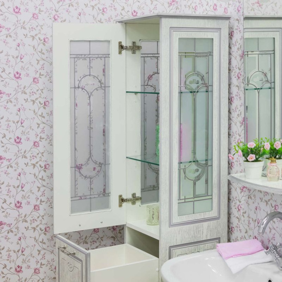 Пенал Sanflor Адель белый, патина серебро L