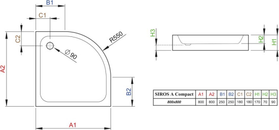 Поддон для душа Radaway Siros A800 compact
