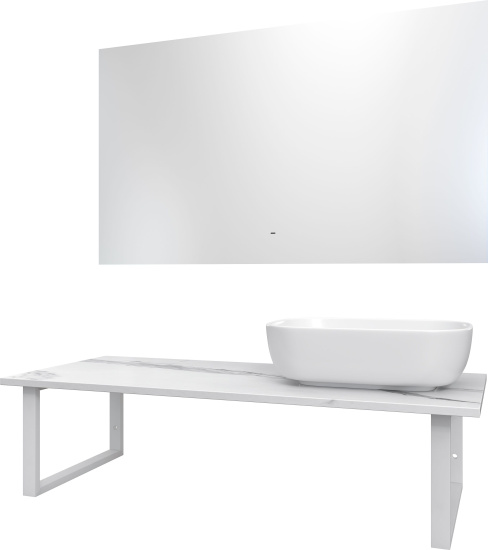 Мебель для ванной Diwo Элиста 120 белый мрамор, с раковиной Moduo 50 Square