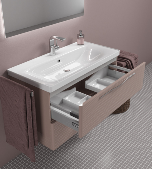 Тумба с раковиной Sanvit Тандем 80 белый глянец