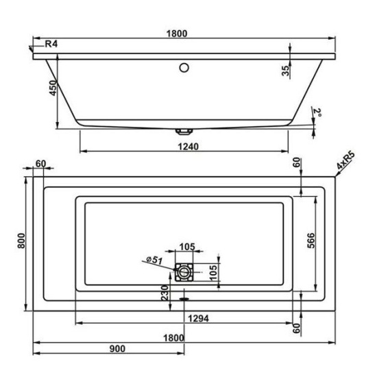 Акриловая ванна Vagnerplast Cavallo 180x80