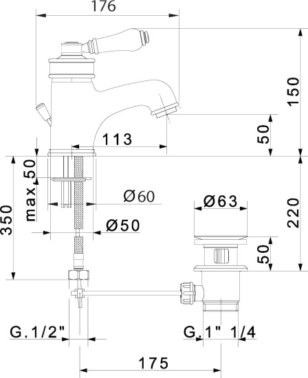 Смеситель для раковины Migliore Ermitage 18613 бронза
