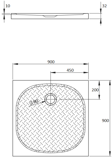 Поддон для душа Radaway Zantos C 90x90