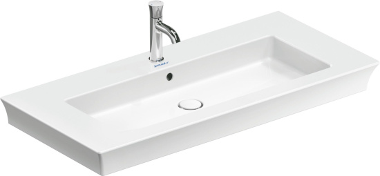 Тумба с раковиной Duravit White Tulip 105 с ручкой, шелковисто-матовый