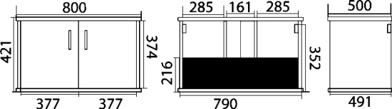 Мебель для ванной Misty Грей 80 подвесная, темный бетон