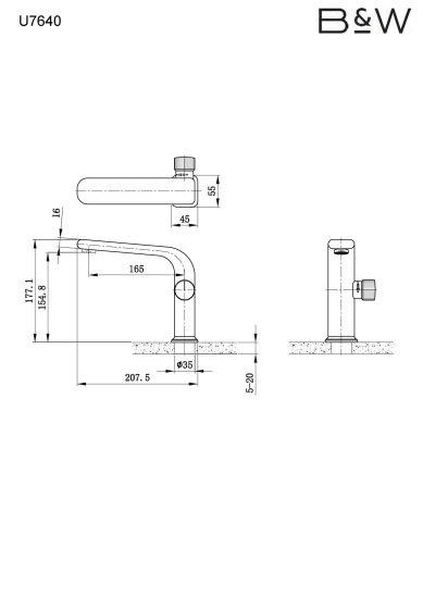 Смеситель для раковины Black&White Universe U7640