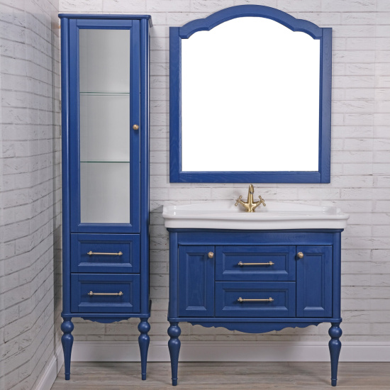 Пенал ValenHouse Эстетика 60 L синий, фурнитура бронза