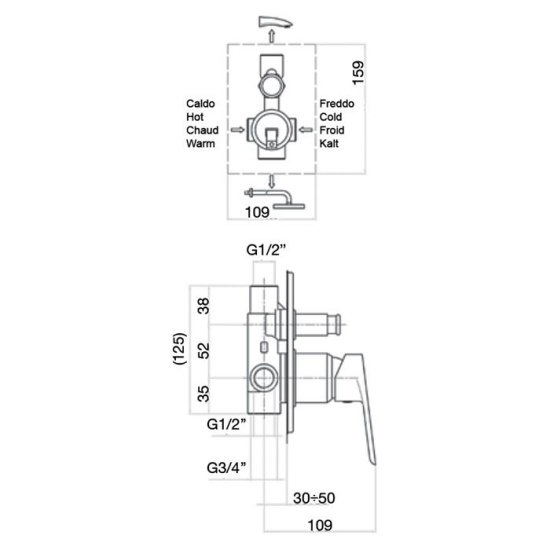 Смеситель для душа Webert Sax Evolution SE860101015